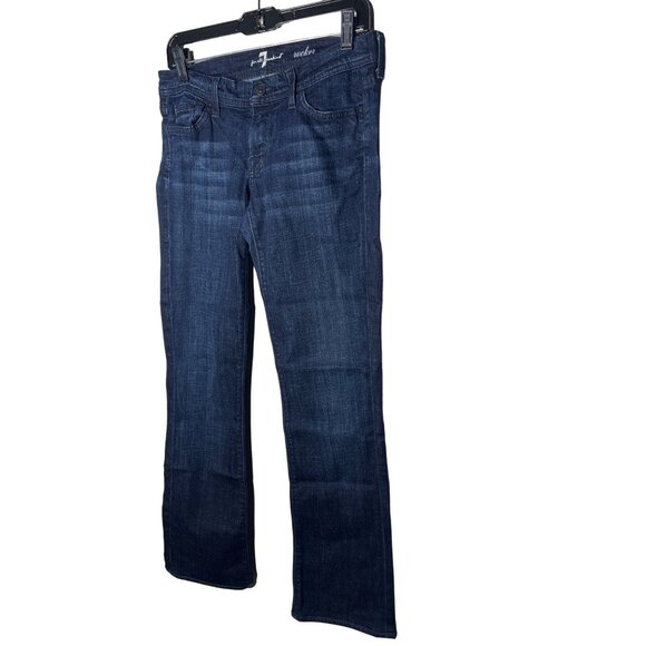 7 For All Mankind Jeans Womens Size 28 Small Rocker Bootcut Denim Pants Blue - Picture 5 of 12
